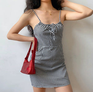
            
                Load image into Gallery viewer, Versailles Gingham Mini Dress
            
        
