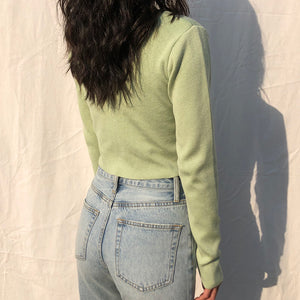 Athena Knit Top // Pastel Green - Pellucid