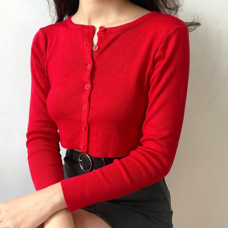 Athena Knit Top // Red - Pellucid
