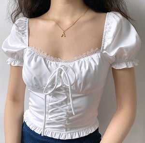 Alice Vintage Court Style Top ~ HANDMADE