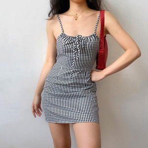 
            
                Load image into Gallery viewer, Versailles Gingham Mini Dress
            
        