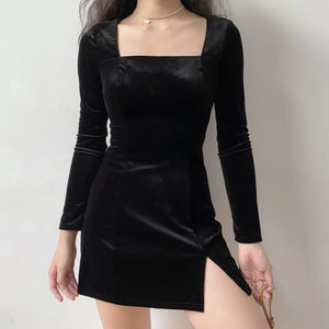 Wine Night Velvet Dress ~ HANDMADE