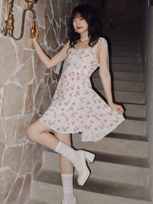 Vintage Rose Garden Puff Dress ~ HANDMADE