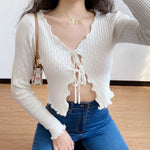 Wave Mini Tie Up Cardigan