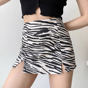 What's Next Zebra Split Skirt