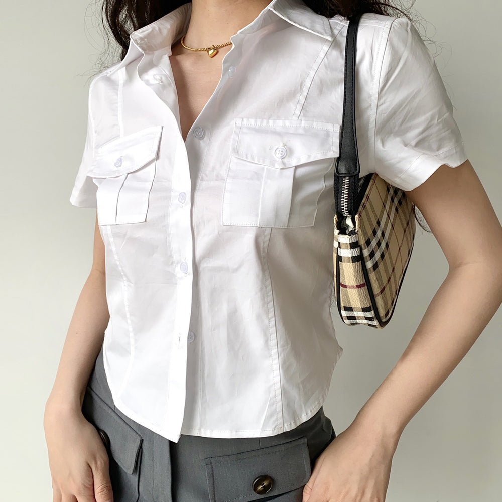 
            
                Load image into Gallery viewer, Sylvia Button Up Blouse ~ HANDMADE
            
        