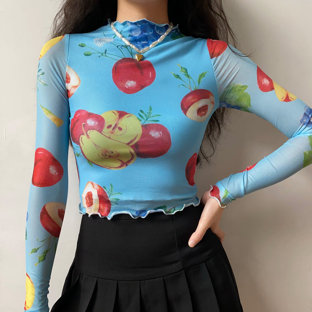 Fruit Platter Mesh Top ~ HANDMADE