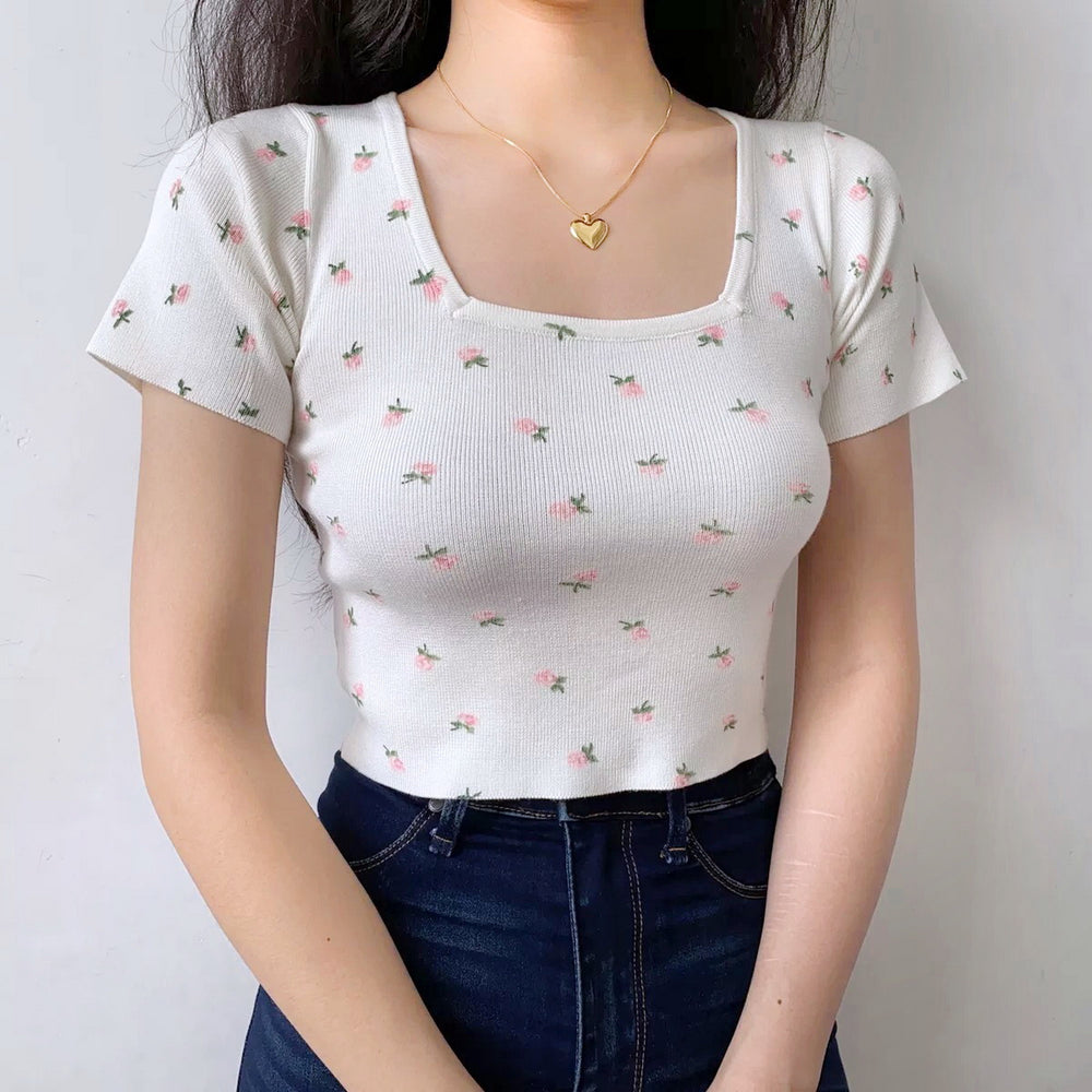 Nora Floral Knit Tee