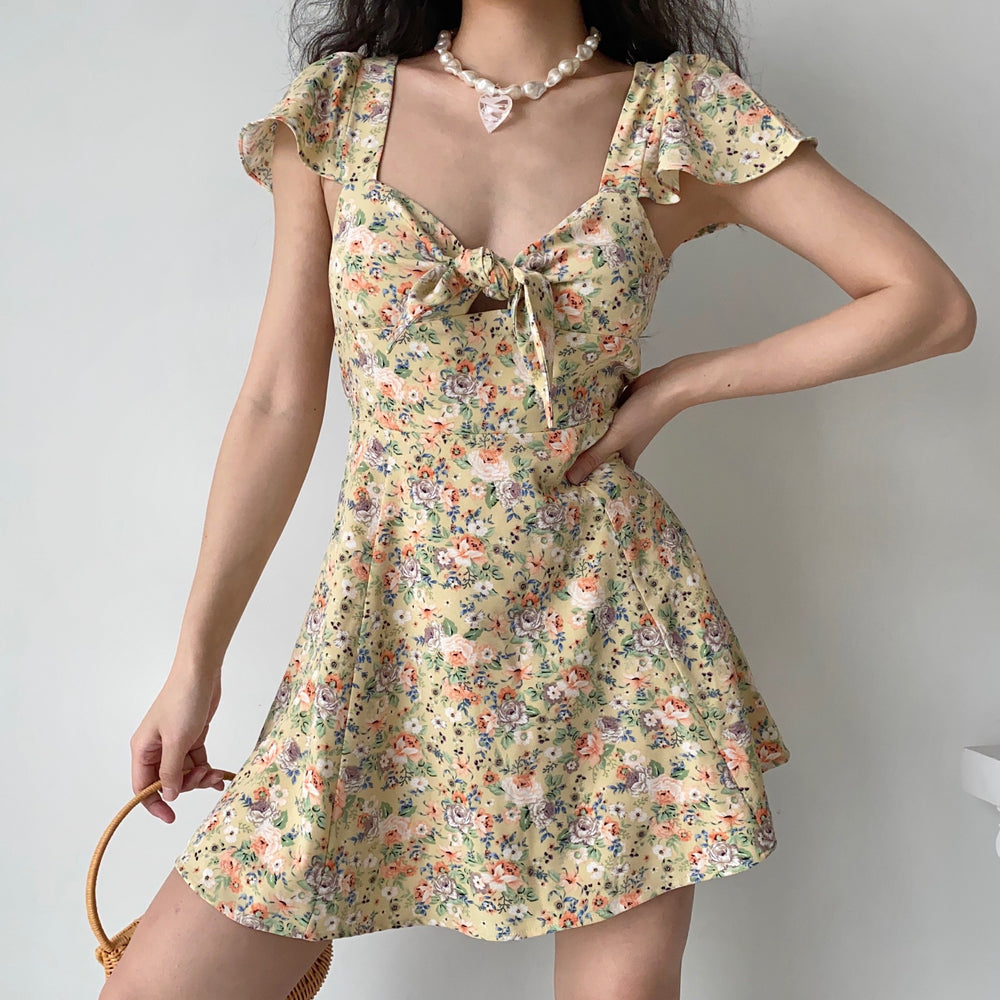
            
                Load image into Gallery viewer, Magnolia Floral Bowknot Dress ~ HANDMADE
            
        