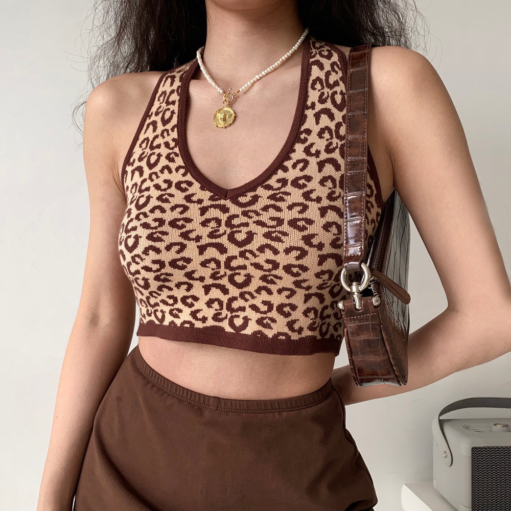
            
                Load image into Gallery viewer, Leopard Baby Halter Tank
            
        