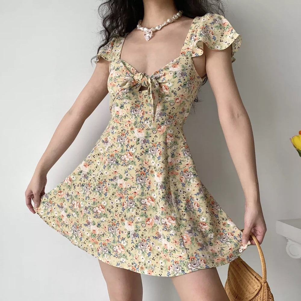 
            
                Load image into Gallery viewer, Magnolia Floral Bowknot Dress ~ HANDMADE
            
        