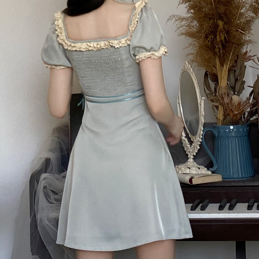 
            
                Load image into Gallery viewer, Moonlight Lace Vintage Dress ~ HANDMADE
            
        