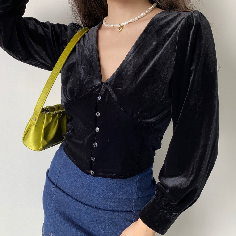 Black Swan Velvet Blouse