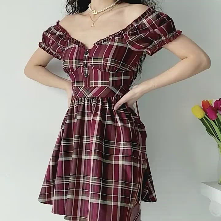 
            
                Load and play video in Gallery viewer, Zandria Plaid Bustier Dress ~ HANDMADE
            
        