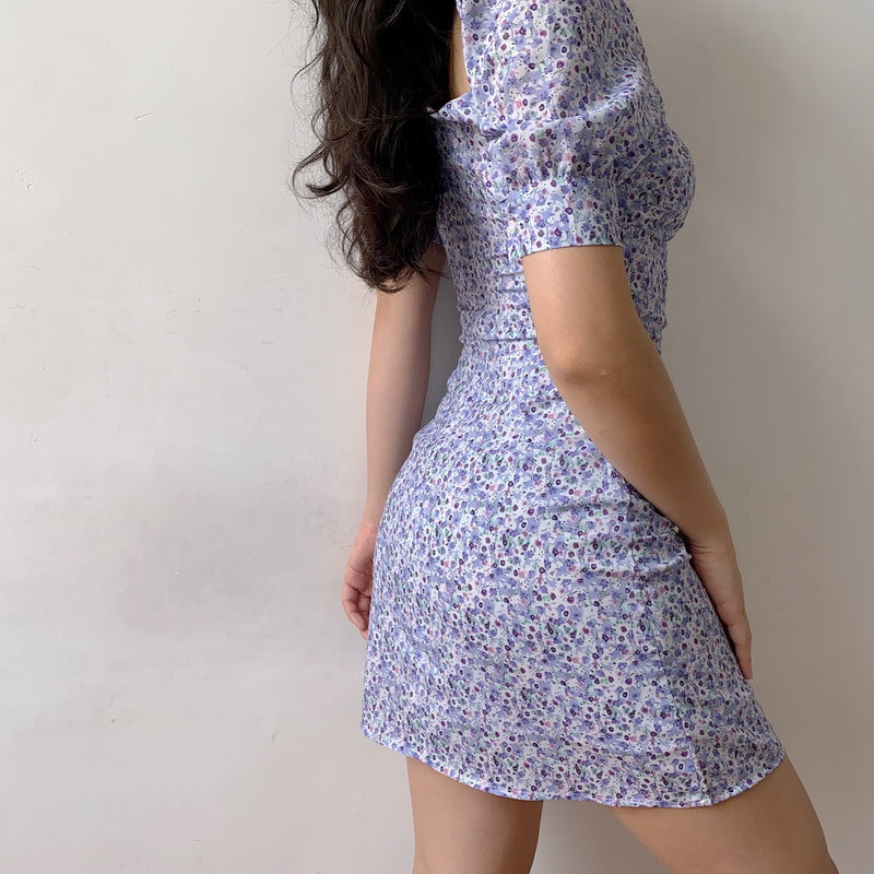 Pixie Floral Bustier Dress // Violet