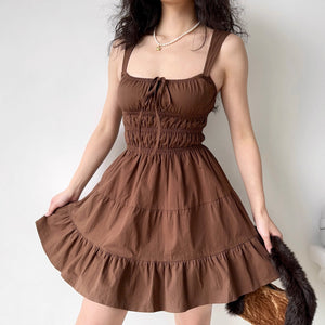 French Rustic Ruffle Dress ~ HANDMADE