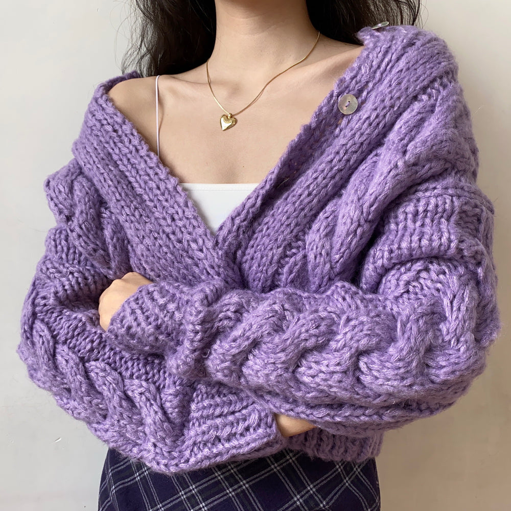 Margaret Heavy Cable Knit Cardigan