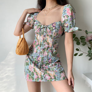 
            
                Load image into Gallery viewer, Valencia Floral Seaside Dress ~ HANDMADE
            
        