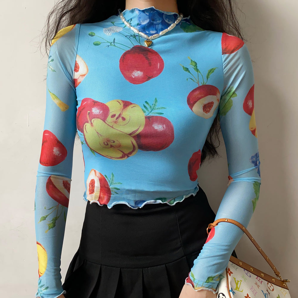 Fruit Platter Mesh Top ~ HANDMADE
