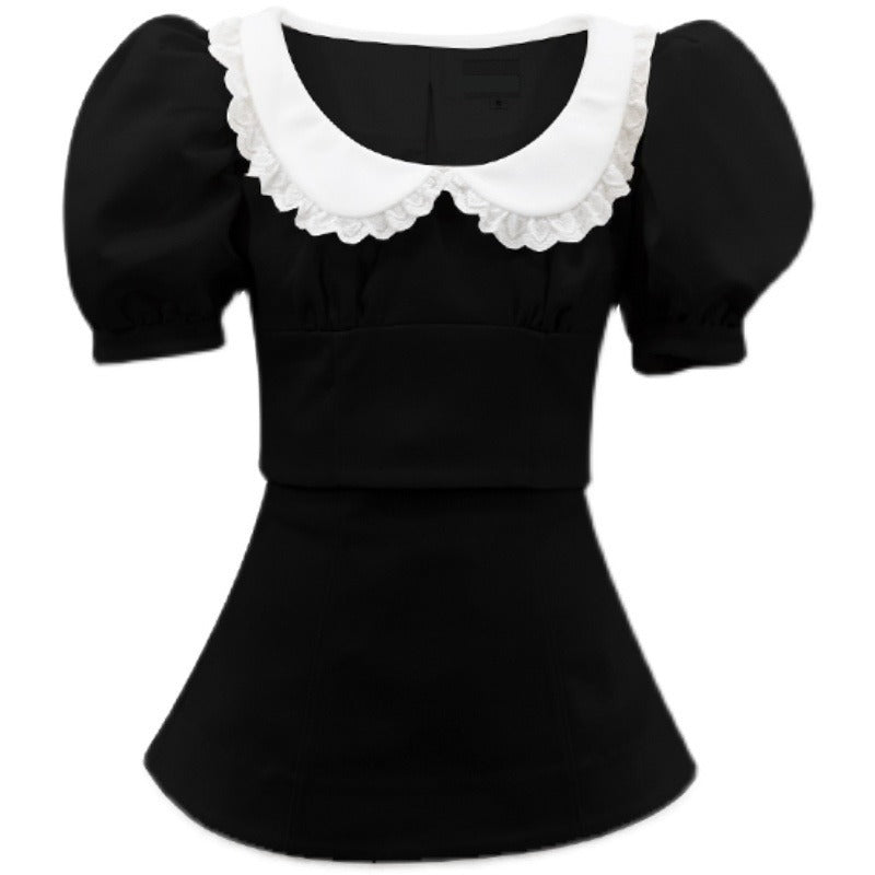 
            
                Load image into Gallery viewer, Cleo Doll Collar Puff Dress ~ HANDMADE
            
        