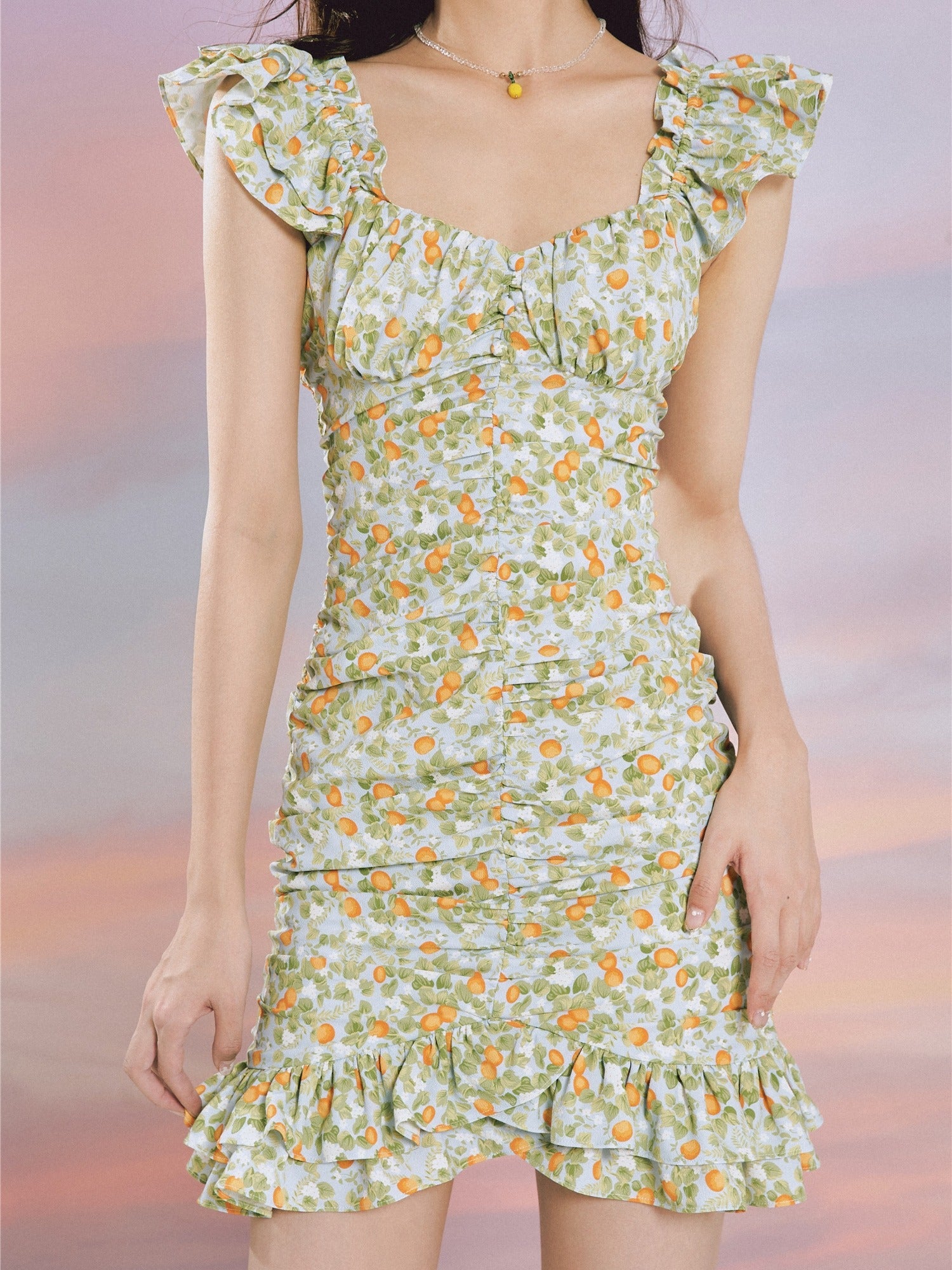 Sweet Orange Ruffled Dress ~ HANDMADE – Pellucid