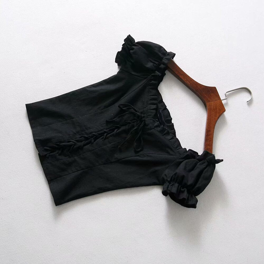 Cassidy Corset Lace Up Top - Pellucid