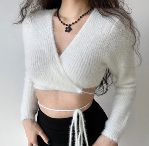 
            
                Load image into Gallery viewer, Serenity Crop Wrap Top
            
        