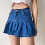 Denim Ruffled Mini Skirt