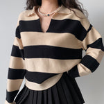Retro Striped Loose Pullover
