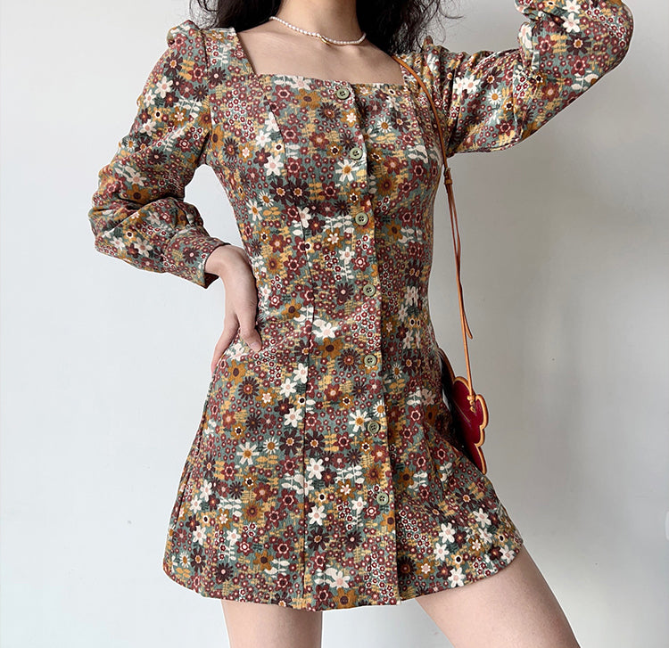 French Quilt Floral Dress