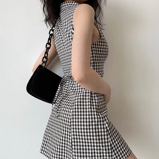 
            
                Load image into Gallery viewer, Vintage Film Houndstooth Dress ~ HANDMADE
            
        