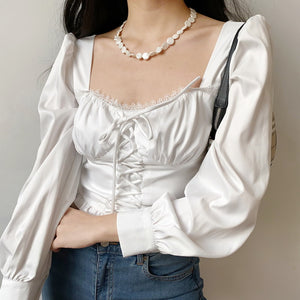 Vintage Court Style Corset Top [Handmade] - Pellucid