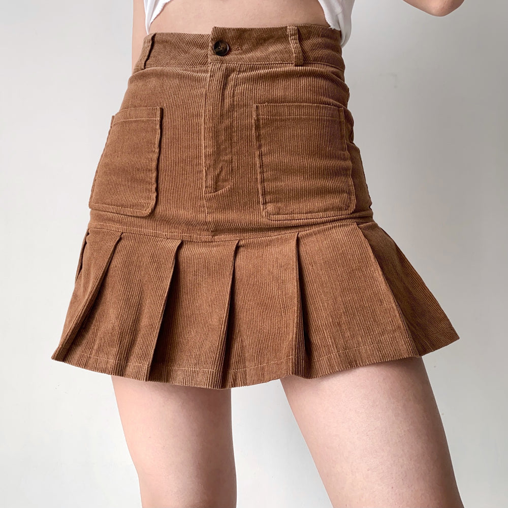 Penny Corduroy Pleated Skirt