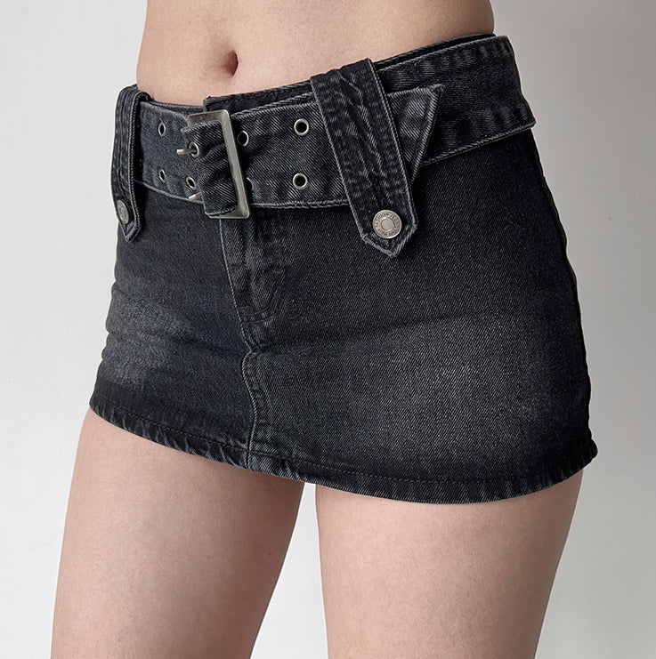Buy MIXT by Nykaa Fashion Blue Solid Denim Mini Skirt Online
