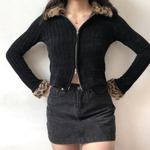 Debbie Leopard Double Zipper Jacket ~ HANDMADE – Pellucid