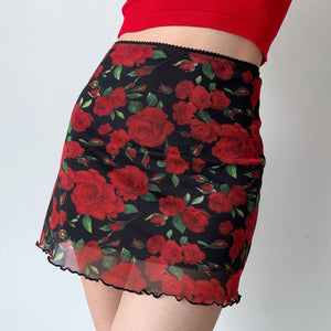 
            
                Load image into Gallery viewer, Vintage Roses Mesh Skirt ~ HANDMADE
            
        