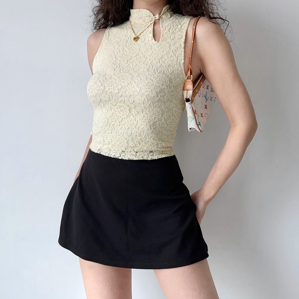 Vintage Lace Cheongsam Top ~ HANDMADE