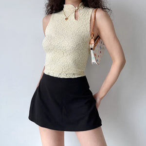 Vintage Lace Cheongsam Top ~ HANDMADE