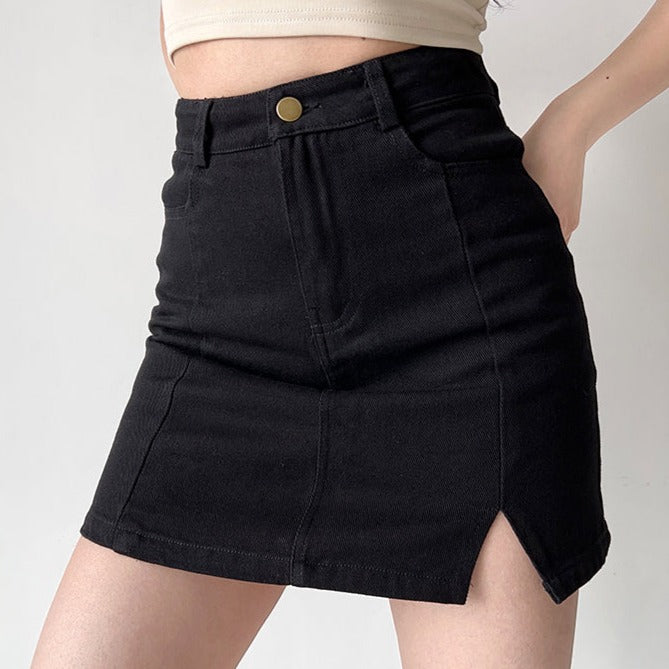 New Look Split Denim Skirt