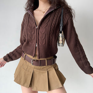 Zora Twist Double Zipper Cardigan