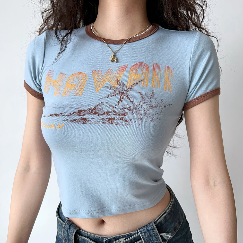 
            
                Load image into Gallery viewer, Hawaii Beach Graphic Baby Tee
            
        