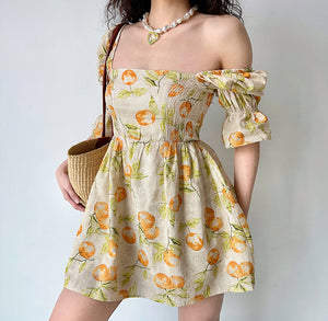 
            
                Load image into Gallery viewer, Sweet Clementine A-Line Dress ~ HANDMADE
            
        