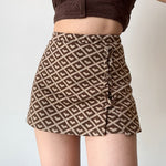 Brown Heart Check Skirt ~ HANDMADE