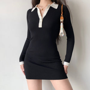 Perfect Match Knit Polo Dress ~ HANDMADE