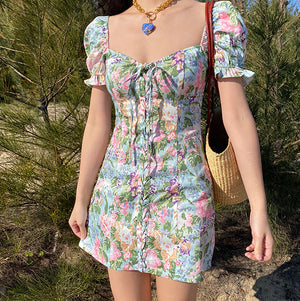
            
                Load image into Gallery viewer, Valencia Floral Seaside Dress ~ HANDMADE
            
        