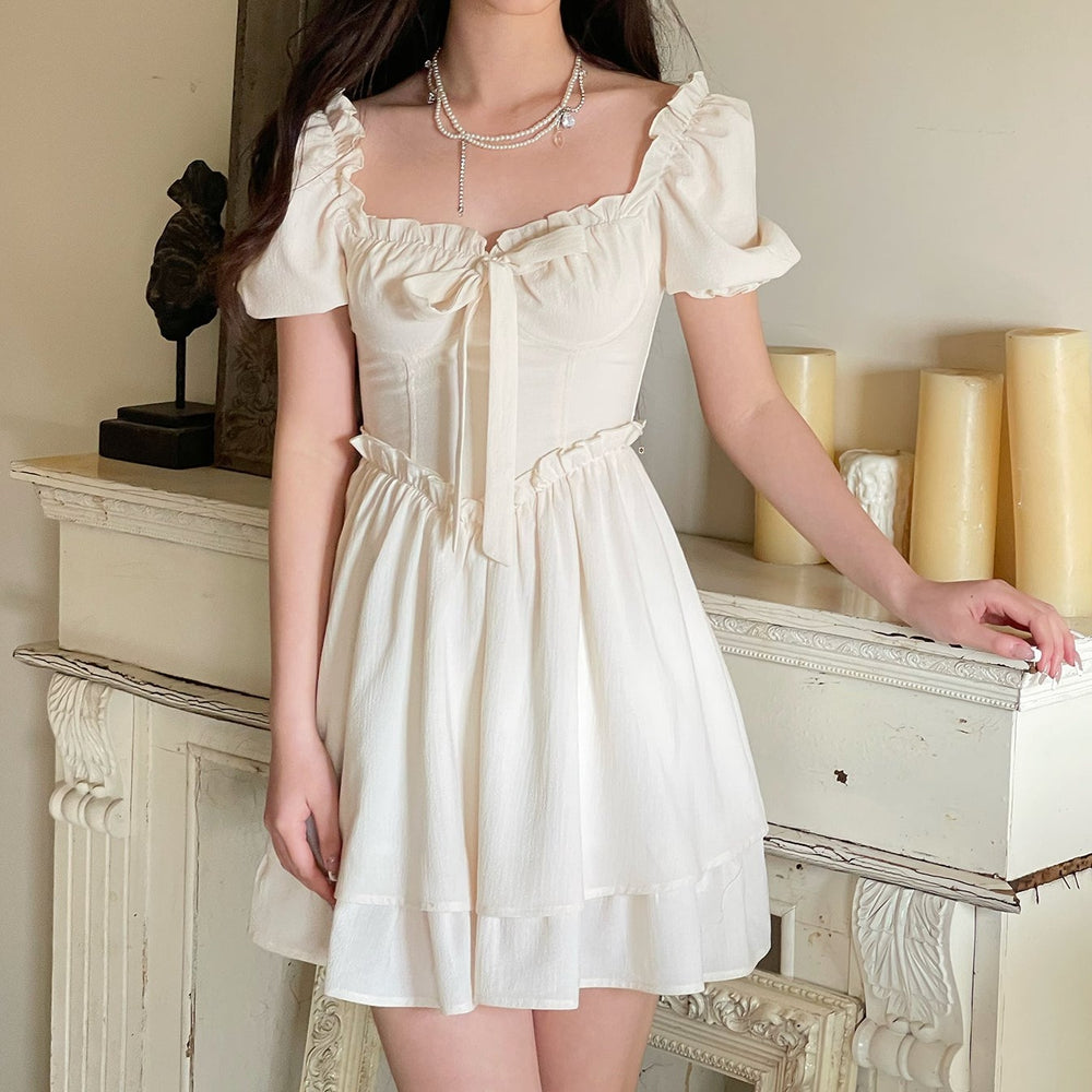 retro sweetheart dress Unique Vintage Black Sweetheart Flutter Sleeve Swing Dress