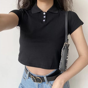 
            
                Load image into Gallery viewer, Basics Crop Polo Top
            
        