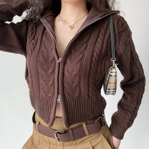 Zora Twist Double Zipper Cardigan