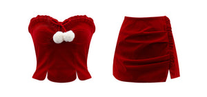 
            
                Load image into Gallery viewer, Holiday Twinkle Velvet Set ~ HANDMADE
            
        
