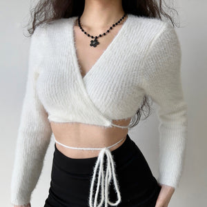 
            
                Load image into Gallery viewer, Serenity Crop Wrap Top
            
        